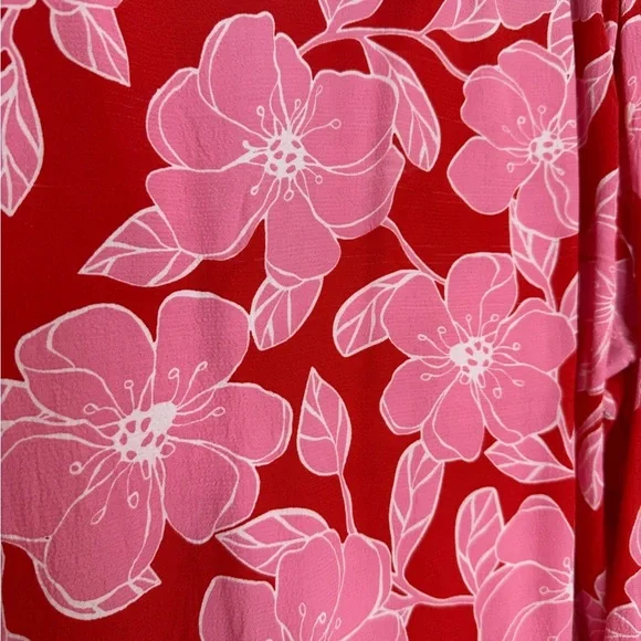 Zara Floral Red pink Women's Top size medium - Picture 9 of 9